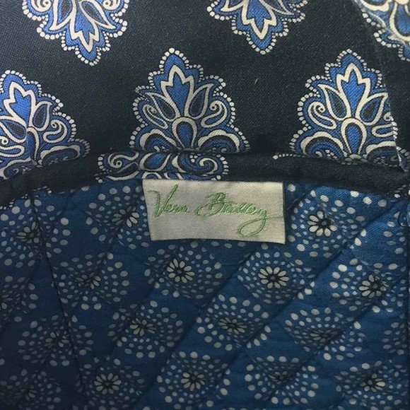 Vera Bradley Quilted Tote in Retired Calypso Blue White Bandana Print - Picture 6 of 13